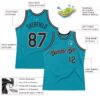 Custom Teal Black-Gray Authentic Throwback Basketball Jersey