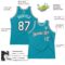 Custom Teal White-Black Authentic Throwback Basketball Jersey