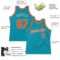 Custom Teal Orange-Gray Authentic Throwback Basketball Jersey
