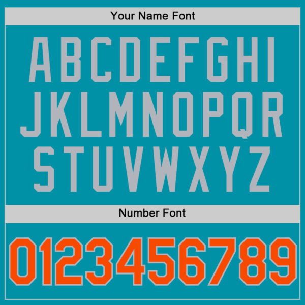 Custom Teal Orange-Gray Authentic Throwback Basketball Jersey