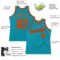 Custom Teal Orange-Black Authentic Throwback Basketball Jersey