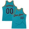 Custom Teal Navy-Old Gold Authentic Throwback Basketball Jersey