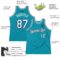 Custom Teal White-Navy Authentic Throwback Basketball Jersey