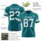 Teal0412-2 Custom Teal White Authentic Football Jersey