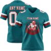 Custom Teal White-Red Authentic Football Jersey