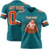 Custom Teal Orange-White Authentic Football Jersey