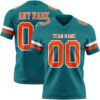 Custom Teal Orange-White Authentic Football Jersey