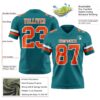 Custom Teal Orange-White Authentic Football Jersey