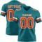 Teal0414 Custom Teal Orange-White Authentic Football Jersey