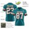 Teal0415-2 Custom Teal White-Orange Authentic Football Jersey