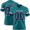 Teal0416 Custom Teal Navy-White Authentic Football Jersey
