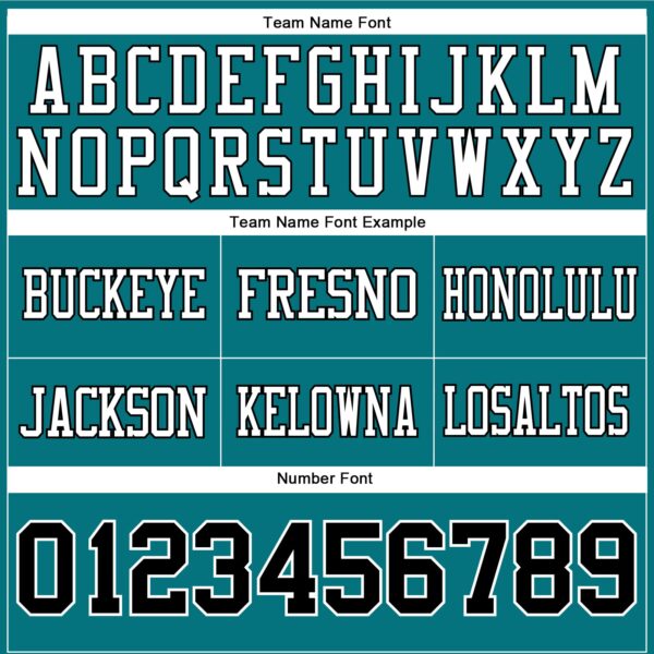 Custom Teal Black-White Authentic Football Jersey