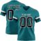 Teal0419 Custom Teal Black-White Authentic Football Jersey