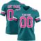 Teal0422 Custom Teal Pink-White Authentic Football Jersey