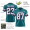 Teal0423-2 Custom Teal White-Pink Authentic Football Jersey