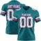 Teal0423 Custom Teal White-Pink Authentic Football Jersey