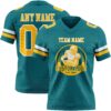 Custom Teal Gold-White Authentic Football Jersey