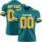 Teal0424 Custom Teal Gold-White Authentic Football Jersey