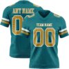 Custom Teal Old Gold-White Authentic Football Jersey
