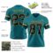 Teal0430-2 Custom Teal Black-Old Gold Authentic Football Jersey