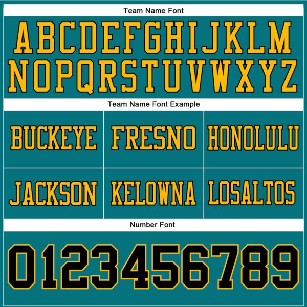 Custom Teal Black-Gold Authentic Football Jersey
