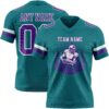Custom Teal Purple-White Authentic Football Jersey