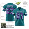 Custom Teal Purple-White Authentic Football Jersey