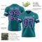 Teal0432-2 Custom Teal Purple-White Authentic Football Jersey