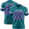 Teal0432 Custom Teal Purple-White Authentic Football Jersey
