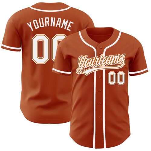 TexasOrange0004_344f3357-6501-4cee-99fe-fa7dfaf4efd5 Custom Texas Orange White Authentic Baseball Jersey