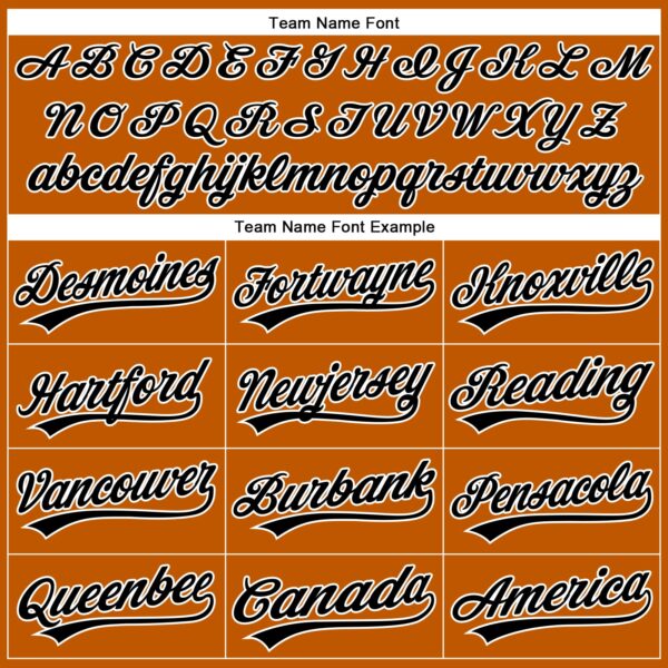 Custom Texas Orange Black-White Authentic Baseball Jersey