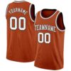 Custom Texas Orange White-Black Authentic Basketball Jersey
