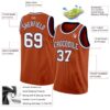 Custom Texas Orange White-Navy Authentic Basketball Jersey