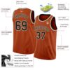 Custom Texas Orange Black-Cream Authentic Basketball Jersey