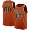 Custom Texas Orange Black-Cream Authentic Basketball Jersey
