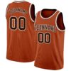 Custom Texas Orange Brown-White Authentic Basketball Jersey