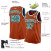 Custom Texas Orange Teal-White Authentic Basketball Jersey