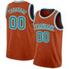 Custom Texas Orange Teal-White Authentic Basketball Jersey