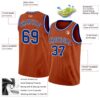 Custom Texas Orange Royal-White Authentic Basketball Jersey