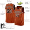 Custom Texas Orange Black-White Authentic Basketball Jersey