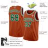 Custom Texas Orange Kelly Green-White Authentic Basketball Jersey
