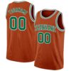 Custom Texas Orange Kelly Green-White Authentic Basketball Jersey