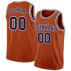 Custom Texas Orange Navy-White Authentic Basketball Jersey