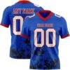 Custom Thunder Blue White Black-Red 3D Pattern Splash Authentic Football Jersey