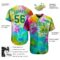 Custom Tie Dye Kelly Green-White 3D Authentic Baseball Jersey