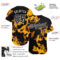 Custom Tie Dye Black-White 3D Authentic Baseball Jersey