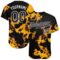 Custom Tie Dye Black-White 3D Authentic Baseball Jersey