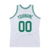 Custom White Kelly Green Authentic Throwback Basketball Jersey