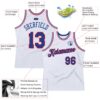 Custom White Royal-Red Authentic Throwback Basketball Jersey