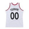 Custom White Black-Red Authentic Throwback Basketball Jersey